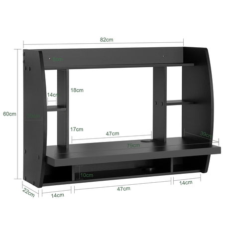 SoBuy FWT18-sch Wandtafel Bureau Computertafel Kinderbureau Wandkast