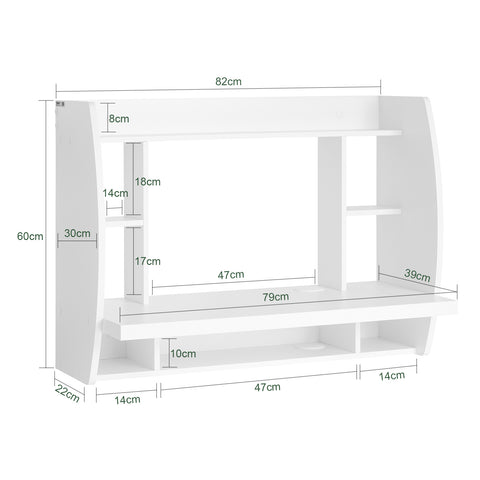 SoBuy FWT18-W Wandtafel Bureau Computertafel Kinderbureau Wandkast ââââ‚?Wit