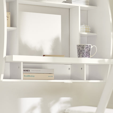 SoBuy FWT18-W Wandtafel Bureau Computertafel Kinderbureau Wandkast ââââ‚?Wit