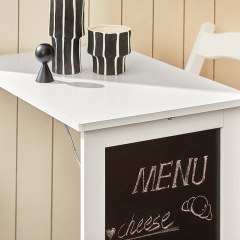 SoBuy FWT20-W Vouwbaar Wandbureau Opvouwbare Wandtafel in wit met Schoolbord Klaptafel