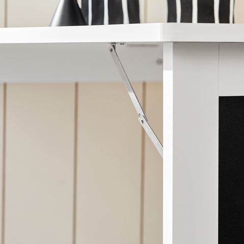 SoBuy FWT20-W Vouwbaar Wandbureau Opvouwbare Wandtafel in wit met Schoolbord Klaptafel
