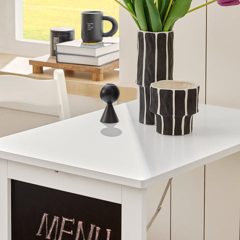 SoBuy FWT20-W Vouwbaar Wandbureau Opvouwbare Wandtafel in wit met Schoolbord Klaptafel