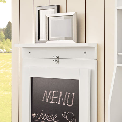SoBuy FWT20-W Vouwbaar Wandbureau Opvouwbare Wandtafel in wit met Schoolbord Klaptafel