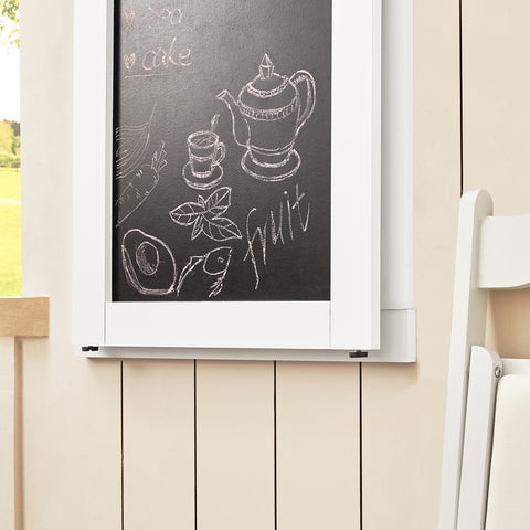 SoBuy FWT20-W Vouwbaar Wandbureau Opvouwbare Wandtafel in wit met Schoolbord Klaptafel