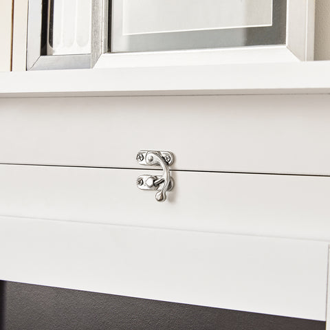 SoBuy FWT20-W Vouwbaar Wandbureau Opvouwbare Wandtafel in wit met Schoolbord Klaptafel