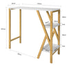 SoBuy FWT56-W Design Bartafel Keukenbar Keukentafel Bar tafel met 2 planken
