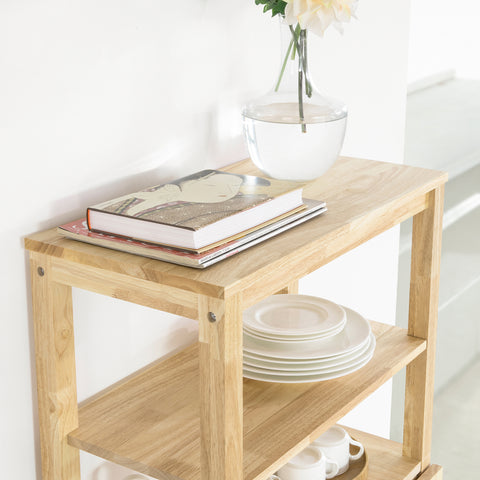 SoBuy FWT70-N Opklapbare Eettafel met Zijplanken, Rubberwood Eettafel, Opklapbare Eettafel, Houten Tafel