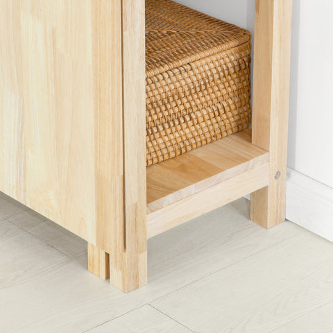 SoBuy FWT70-N Opklapbare Eettafel met Zijplanken, Rubberwood Eettafel, Opklapbare Eettafel, Houten Tafel