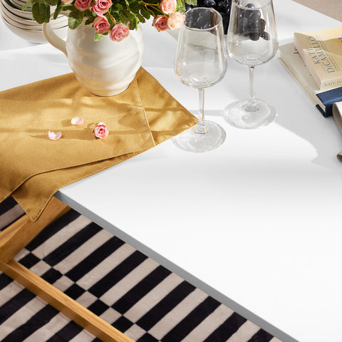 SoBuy FWT72-WN Eettafel – Eetkamer tafel - Keukentafel - Tafel voor keuken, eetkamer, kantoor, woonkamer, restaurant - bamboe frame