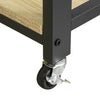SoBuy FWT83-N Draaibare bijzettafel, bijzettafel met zwenkwielen, verrijdbare consoletafel met 2 planken en 6 zwenkwielen