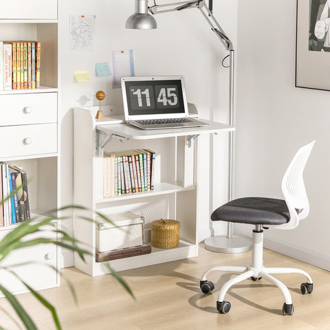 SoBuy FWT88-WN Opvouwbaar bureau voor kleine ruimte, computerbureau Studietafel Draagbaar thuisbureau, woonkamer