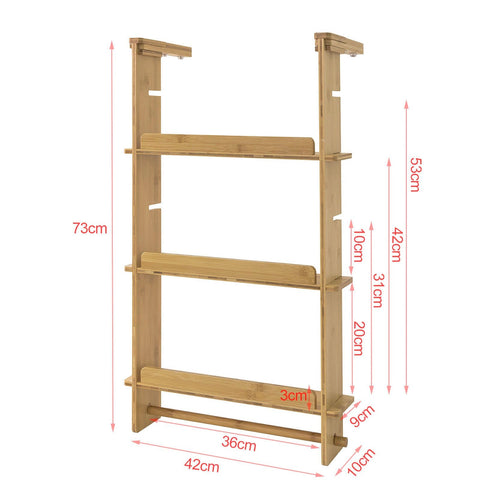 SoBuy KCR03-N Keukenplank Bamboe Kruidenrek met 3 planken Hangplank voor koelkast