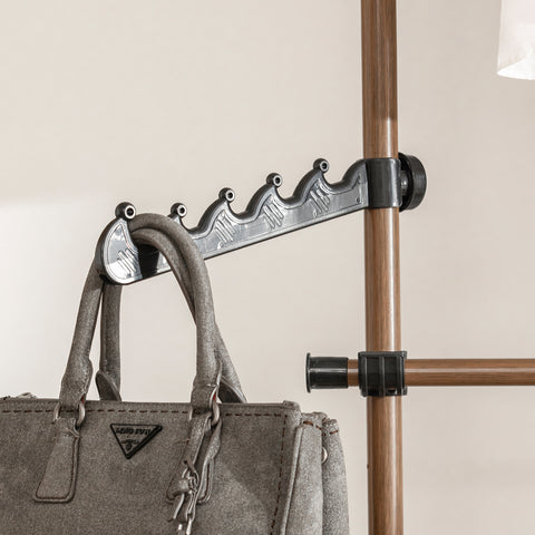 SoBuy KLS04-BR Télescopique Garde-Robe Système de Penderie Télescopique met 5 Barres Portant de Vêtement