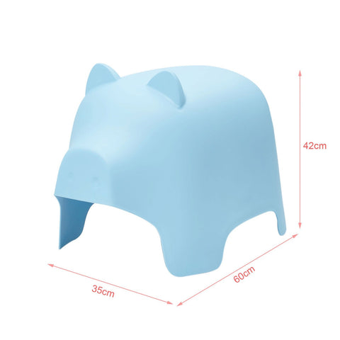 SoBuy KMB14-B Kinderstoel Varken Ontwerp Kunststof Blauw