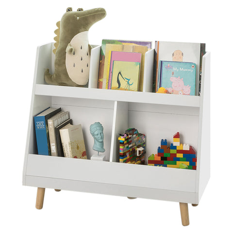 SoBuy KMB19-W Kinderplank Boekenrek Opbergvak voor Kinderen Kinderboekenkas