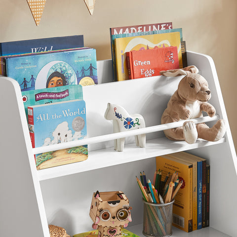 SoBuy KMB34-W Bibliotheek Boekenrek Opbergrek Kinderspeelgoed Tijdschriftenrek met vakken