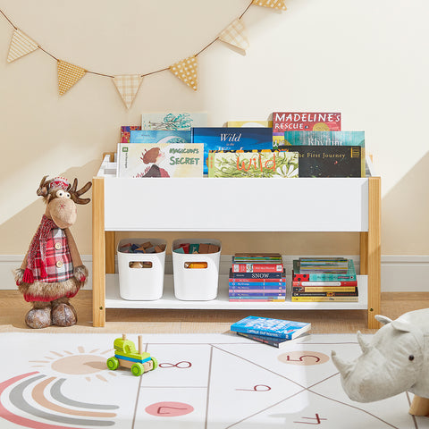 SoBuy KMB35-W Kinderboekenkast Boekenplank Opbergplank voor boeken en speelgoed