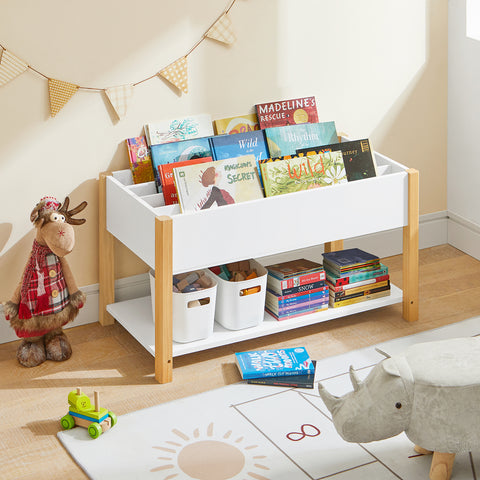 SoBuy KMB35-W Kinderboekenkast Boekenplank Opbergplank voor boeken en speelgoed