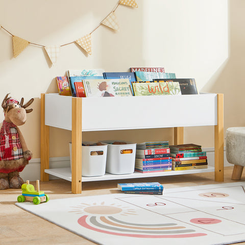 SoBuy KMB35-W Kinderboekenkast Boekenplank Opbergplank voor boeken en speelgoed