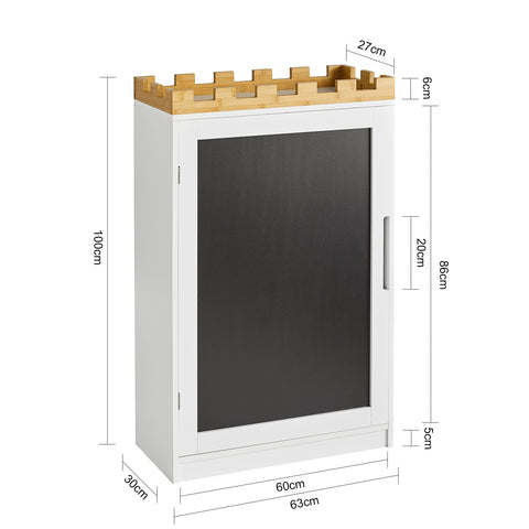 SoBuy KMB43-W Kindercommode Kinderkamerplank met schoolbord Boekenkast Speelgoedplank