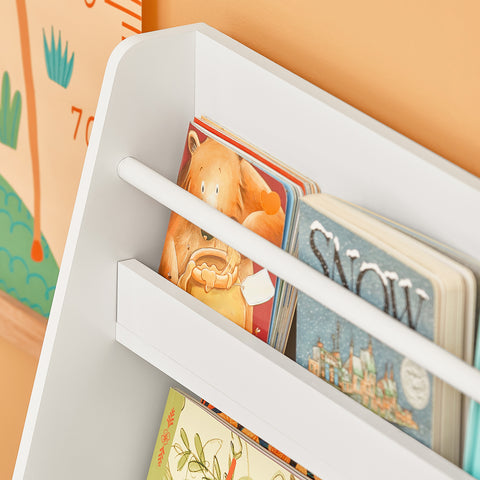 SoBuy KMB45-W Kinderplank, Boekenplank Opbergplank met 4 Planken voor Boeken en Decoratie