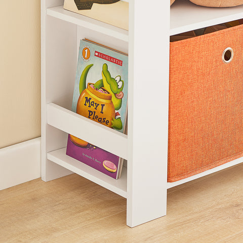 SoBuy KMB48-W Kinderboekenrek - Kinderboekenkast - Speelgoedkast - Organizer - Speelgoedrek - Opbergkast voor Kinderboeken en Speelgoed