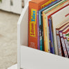 SoBuy KMB53-W Kinderrek met 2 stoffen dozen, boekenrek, kinderopbergrek voor kinderen, boekenstandaard, speelgoedorganizer
