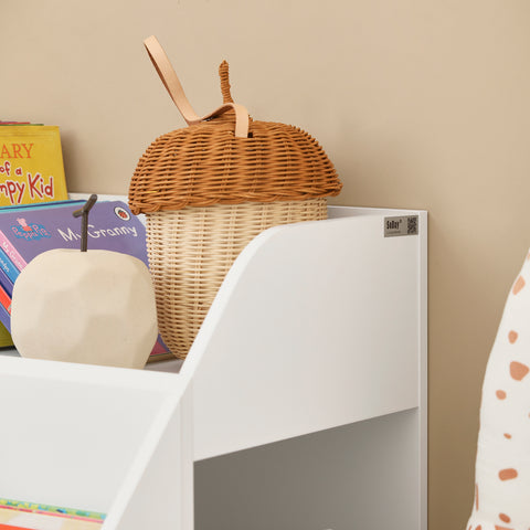 SoBuy KMB54-W Kinderplank, Speelgoedplank, Boekenplank, Opbergplank voor Boeken en Speelgoed, Kinderboekenkast met 3 Compartimenten