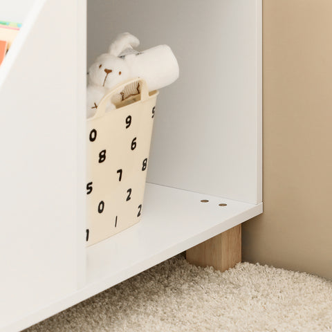 SoBuy KMB54-W Kinderplank, Speelgoedplank, Boekenplank, Opbergplank voor Boeken en Speelgoed, Kinderboekenkast met 3 Compartimenten