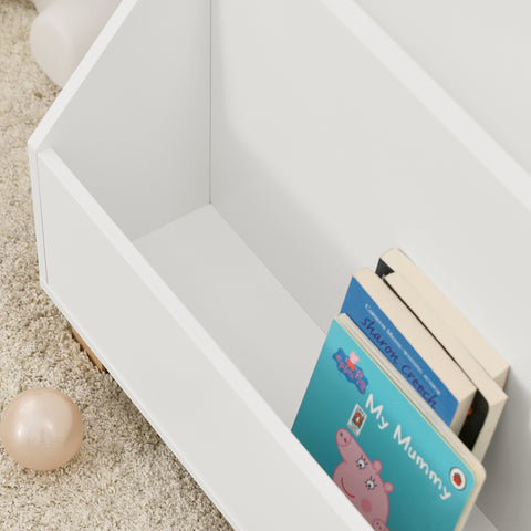 SoBuy KMB54-W Kinderplank, Speelgoedplank, Boekenplank, Opbergplank voor Boeken en Speelgoed, Kinderboekenkast met 3 Compartimenten