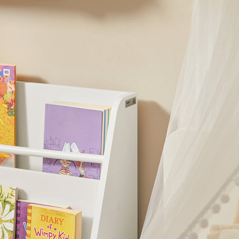 SoBuy KMB56-W Boekenkasten voor Kinderen Opbergkast voor Kinderboeken en Speelgoed Kinderboekenkast Kinderboekenplank