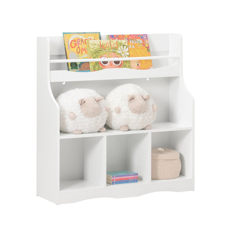 SoBuy KMB57-W Kinderboekenkast, Kinderboekenplank, Speelgoedplank, Boekenplank voor Kinderen, Opbergkast voor Boeken en Speelgoed, Opbergplank