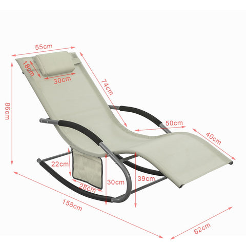 SoBuy OGS28-MIx2 Ligstoel Set van 2 Comfortabele ligstoel Swingstoel Schommelligstoel Zonnebed