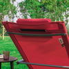 SoBuy OGS28-R x2 Set van 2 Comfortabele ligstoel Swingstoel Schommelligstoel Zonnebed - Tuin - Terras - Rood