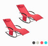 SoBuy OGS28-R x2 Set van 2 Comfortabele ligstoel Swingstoel Schommelligstoel Zonnebed - Tuin - Terras - Rood