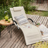 SoBuy OGS38-W Ligstoel Tuin Lounger Relaxstoel Schommelligstoel Zonnebed met Kussen Wit