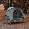 SoBuy OGS60-L-HG opvouwbaar campingbedje voor 2 personen, aluminium opvouwbaar campingbedje, kampeerreis