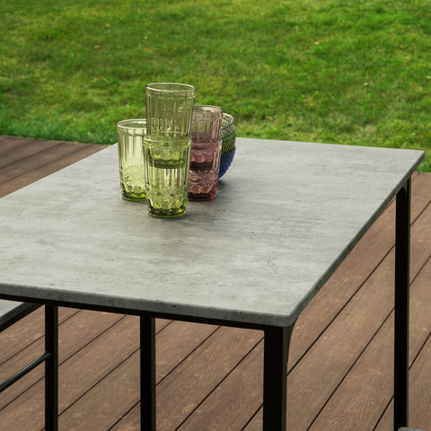 SoBuy OGT11-HG Bartafel Tafel met 4 krukken ââââ‚?Tuinset Bartafelset 5