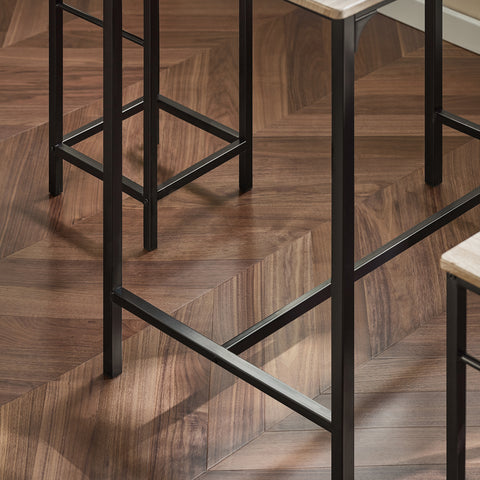 SoBuy OGT11-N Bartafel Tafel met 4 krukken ââââ‚?Tuinset bartafelset 5-delige eettafel bistrotafel met 4 stoelen