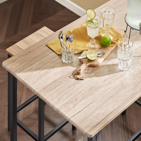 SoBuy OGT11-N Bartafel Tafel met 4 krukken ââââ‚?Tuinset bartafelset 5-delige eettafel bistrotafel met 4 stoelen