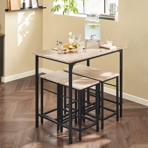 SoBuy OGT11-N Bartafel Tafel met 4 krukken ââââ‚?Tuinset bartafelset 5-delige eettafel bistrotafel met 4 stoelen