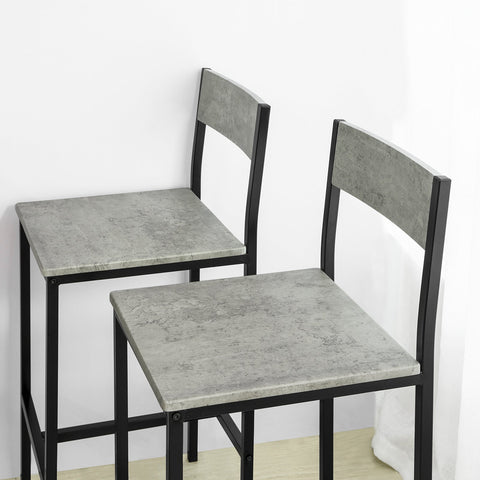 SoBuy OGT14-HG Bartafelset 5-delige Bartafel Tafel met 4 Krukken – Tuinset Eettafel Bistrotafel met 4 Stoelen - Cementeffect