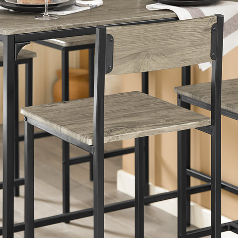 SoBuy OGT14-N Bartafelset 5-delige Bartafel Tafel met 4 Krukken ââââ‚?Tuinset Eettafel Bistrotafel met 4 Stoelen