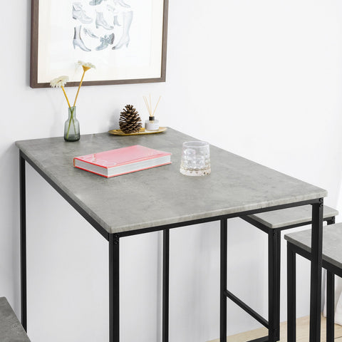SoBuy OGT15-HG 5-delig Bartafel met Stoelen Eettafel Statafel Bistrotafel met 4 Barkrukken