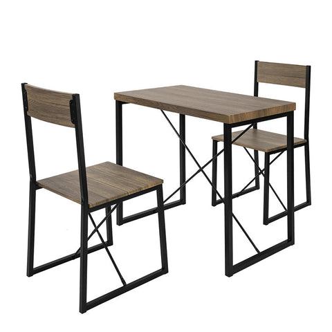 SoBuy OGT19-N 3 - Delige Set Bistro Meubelen Set Eettafel + 2 Krukken met Rugleuning Tuinmeubelen Keukentafel Balkontafel
