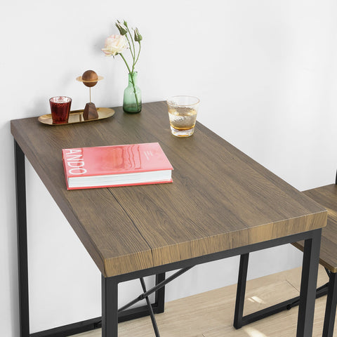 SoBuy OGT19-N 3 - Delige Set Bistro Meubelen Set Eettafel + 2 Krukken met Rugleuning Tuinmeubelen Keukentafel Balkontafel