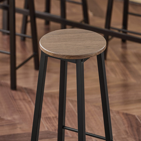 SoBuy OGT22-SCH Tafelset + 4 Krukken Set Bistrotafel + 4 Barkrukken met Voetenbank Hoge Tafel Keuken Hoge Tafel