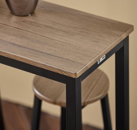 SoBuy OGT22-SCH Tafelset + 4 Krukken Set Bistrotafel + 4 Barkrukken met Voetenbank Hoge Tafel Keuken Hoge Tafel