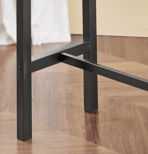 SoBuy OGT22-SCH Tafelset + 4 Krukken Set Bistrotafel + 4 Barkrukken met Voetenbank Hoge Tafel Keuken Hoge Tafel
