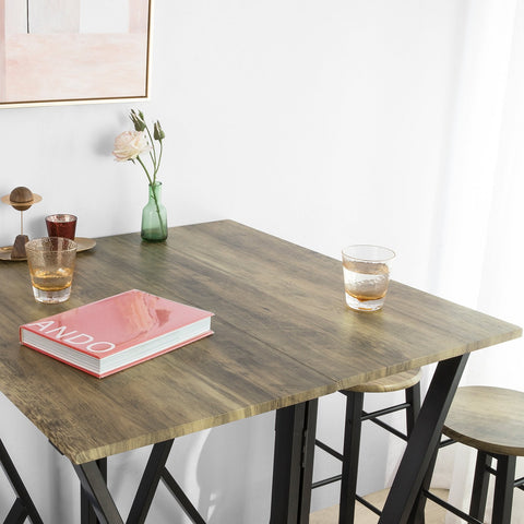 SoBuy OGT24-N 5-delige Eettafel Keukentafel met 4 Stoelen Klaptafel Eetkamer Zitgroep Keuken